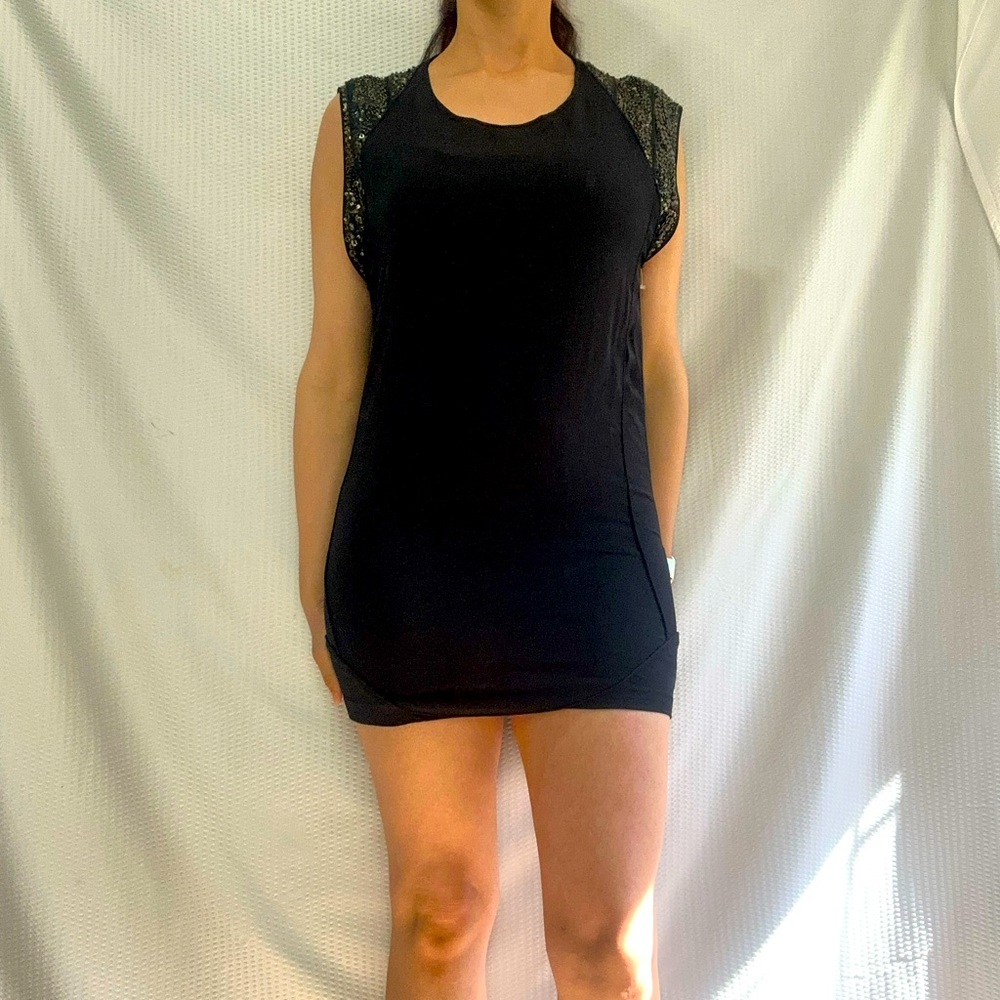 IRO Silk Black Mini Dress with Accents